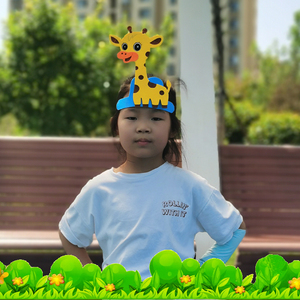 长颈鹿梅花鹿头饰帽子儿童角色扮演小动物装扮卡通头套幼儿园六一