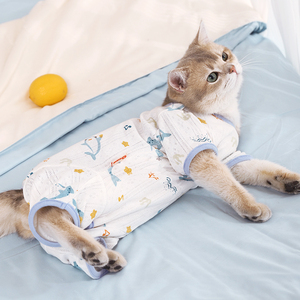 猫咪衣服夏天防掉毛薄款透气四脚全包布偶猫猫小猫空调护肚衣夏季