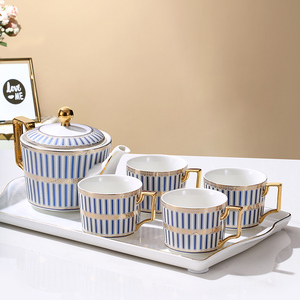 美式轻奢陶瓷茶具咖啡杯套装欧式小奢华简约下午茶杯冷热水壶套装