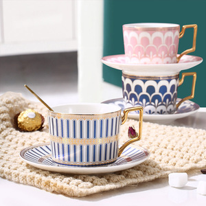 欧式轻奢咖啡杯套装家用简约小奢华陶瓷下午茶杯创意单个花茶杯子