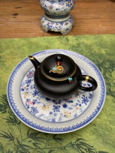 茶壶饰品《蓝葫芦》高端茶器装饰纯手工编织精致小提溜