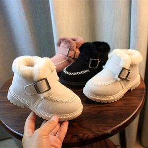 1-7岁冬季女童雪地靴保暖儿童马丁靴中小童毛毛短靴 宝宝棉鞋男童