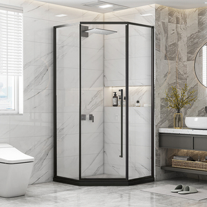极窄边钻石型淋浴房小户型隔断淋浴移门浴室干湿分离浴屏卫浴门