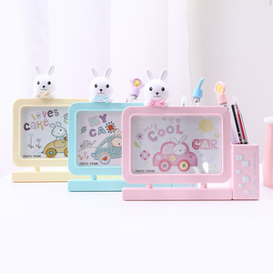 6寸相框创意卡通兔宝宝儿童带笔筒像框 精品店相架