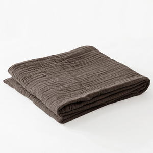 MUJ日式三层纱纯棉线毯毛毯休闲毯子薄盖毯被纯色午睡毛巾毯包邮