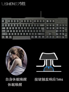 力胜KB-202有线USB电脑笔记本办公游戏有线舒适防水圆口键盘