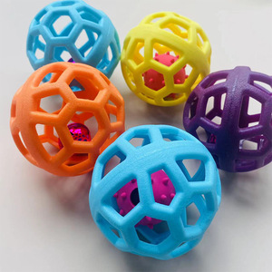 镂空球小狗玩具猫玩具TPR塑胶橡胶球圣诞节铃铛宠物玩具球