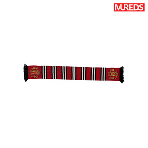 曼联官方球迷周边纪念品经典红色黑白条纹队徽围巾英国正品现货