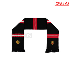 曼联官方球迷周边纪念品礼物经典黑红条纹围巾英国代购正品现货