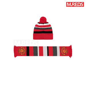 曼联官方球迷周边纪念品礼物儿童针织冷帽围巾套装英国正品现货
