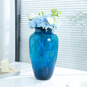 客厅简约高级插花摆件轻奢大气透明玻璃落地高档时尚网红琉璃花瓶