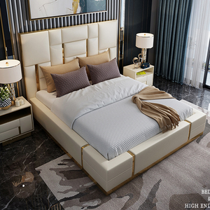 港式轻奢ins真皮床简约意式软床美式现代储物1.8m2米双人主卧婚床