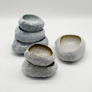 日式石头碗创意陶瓷餐具三文鱼刺身资造碗个性前菜碗烤肉店专用碗