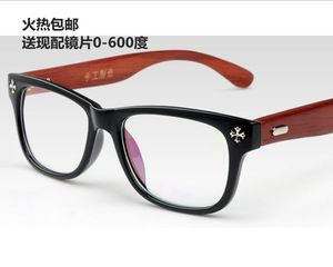 新款木腿眼镜框潮人木框眼镜架近视眼镜成品复古铆钉男女平光镜