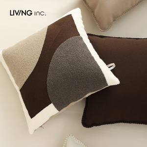 LIVING inc.大地 几何色块艺术抱枕绣花现代简约沙发客厅靠枕靠垫