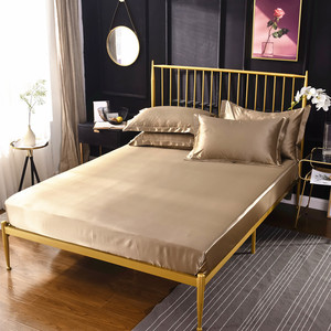 纯色丝绸冰丝蚕丝真丝天丝床笠单件床罩床套床垫保护套1.5m1.8m床