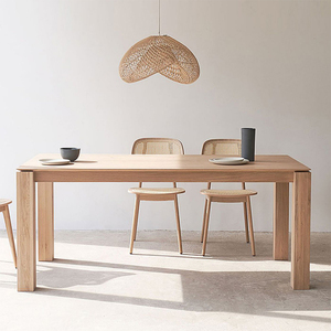 北欧实木餐桌白蜡木简约家用长方形原木桌子艺术设计办公桌工作台