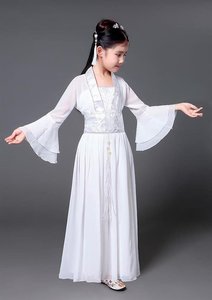 儿童汉服女童古装超仙夏装六一头饰襦裙表演夏天九尾狐女服樱花