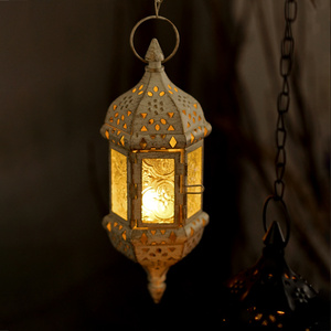 摩洛哥欧式复古烛台铁艺摆件户外防风灯罩吊挂蜡烛灯庭院软装装饰