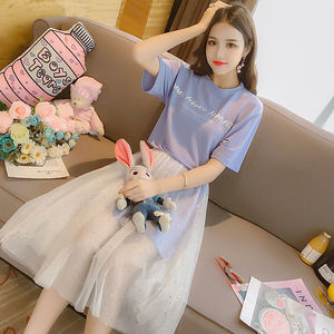 2019夏装新款仙女超仙甜美很仙的两件套套装法国小众桔梗连衣裙子