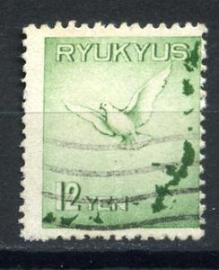 J6-12琉球群岛邮票1950年鸽子 地图销~80