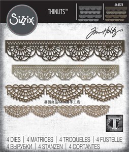 Sizzix 664178 Tim Holtz 蕾丝花边 薄片刀模 包邮