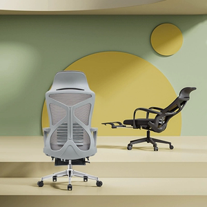 佛山办公椅可躺舒适久坐人体工学网布升降脚踏办公室午睡电脑椅子