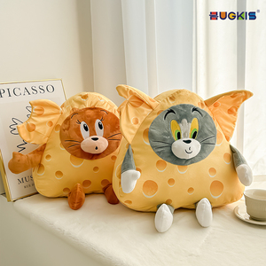 猫和老鼠汤姆猫杰利鼠奶酪毛绒公仔抱枕Tom&Jerry玩偶靠枕礼物萌