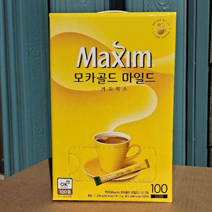 韩国进口Maxim麦馨摩卡味黄袋三合一速溶咖啡100条礼盒装