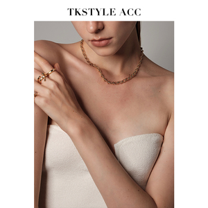 TKSTYLEACC定制 夸张大气的链条拼接项链 欧美个性时尚小众锁骨链