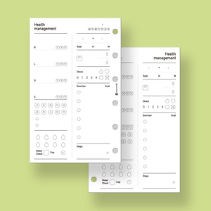 健康管理 三餐记录 运动记录｜A6 A7 M5手帐内页｜活页｜内页替芯