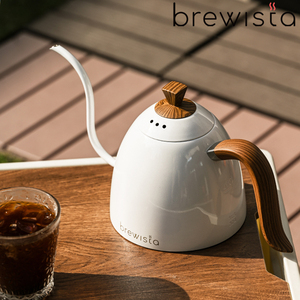 Brewista 手冲咖啡壶木纹把不锈钢细长嘴细口壶 电磁炉可用0.7L
