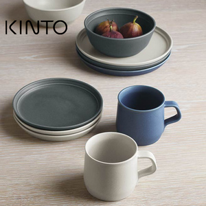 日本进口KINTO FOG 手工陶瓷马克杯挂耳咖啡杯水杯 餐盘甜品碟碗