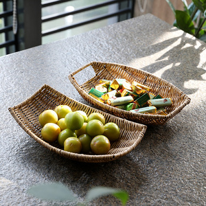 北欧创意水果盘编织客厅茶几家用糖果篮子桌面水果篮筐 沥水篮