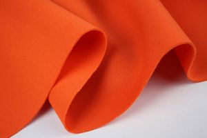 橙红色空气层 桔红橘红弹力针织布料 打底衫 外套女装服装面料