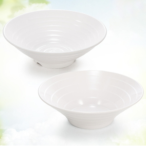 密胺大碗冒菜碗麻辣烫碗专用仿瓷餐具白色喇叭斗笠碗塑料汤碗商用