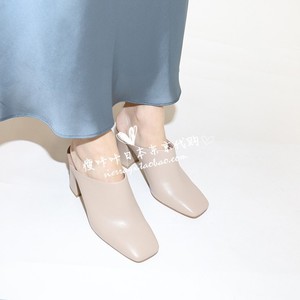 5折 瘦咔咔日本代购 Diana 方头粗跟拖鞋 U38212 跟高8cm
