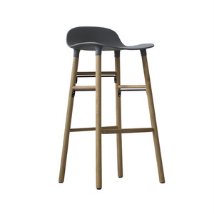北欧吧台椅现代简约家用吧凳创意灰白色塑料高脚凳丹麦实木高吧椅