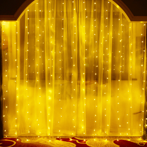 LED网红星星彩灯闪灯串灯满天星浪漫房间婚房装饰瀑布灯窗帘挂灯