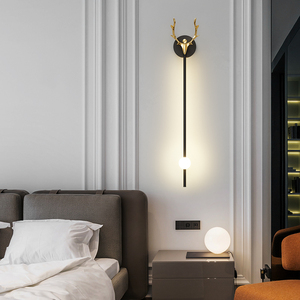 2023新款北欧客厅电视背景墙壁灯轻奢创意现代简约卧室床头灯小鹿