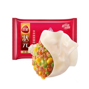 三全612g36只装状元饺子番茄牛肉玉米蔬菜多口味速冻水饺速食早餐