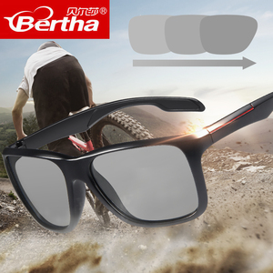 Bertha骑行眼镜运动跑步户外男士智能变色防风偏光太阳镜护目墨镜