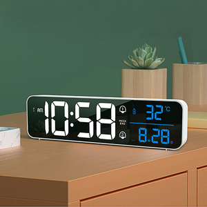 液晶大数字电子闹钟家用夜光日历温度显示电视柜简约台钟HA810