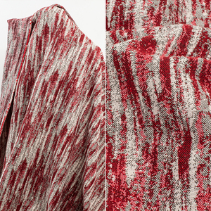 流星红色织提花牛仔布 再造渐变肌理洗水创意DIY服装设计师面料