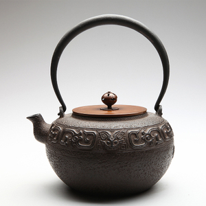 新款：盛虎堂铁壶 精铸关西铁壶 烧水煮茶壶茶具/茶壶 中国纹样