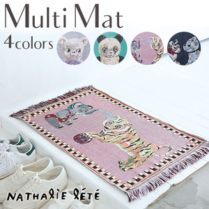 日本入 Nathalie Lete 可爱动物图案毛毯 地垫 装饰毯