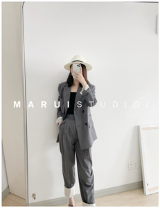 MARUI STUDIO 中性的高级感~e*d纯甄早秋新品羊毛西装+翻边西裤