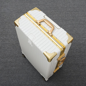 韩日潮时尚锁扣行李箱网红拉杆箱20寸登机箱万向轮男女铝框旅行箱