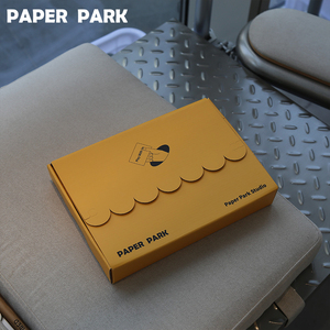 纸品公园双面彩色飞机盒定制特硬ins风衣服撕拉包装盒订制logo