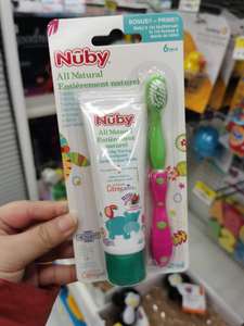 Nuby婴儿指套牙刷牙膏套装清洁牙龈牙齿抑菌可食用0岁软毛训练